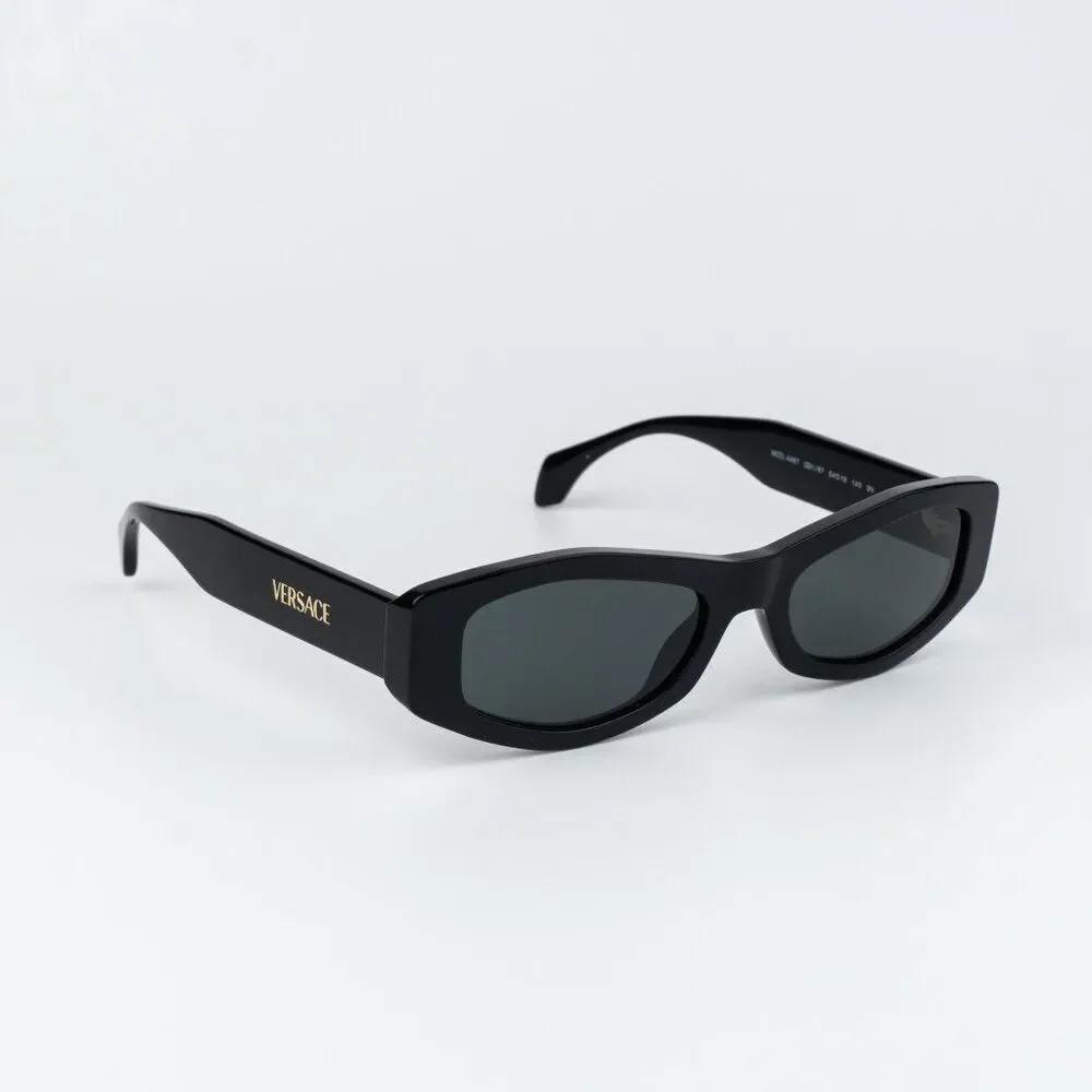 Versace Men Sunglasses Black Dark Grey Rectangle VE4487 GB1/87 NEW AUTHENTIC